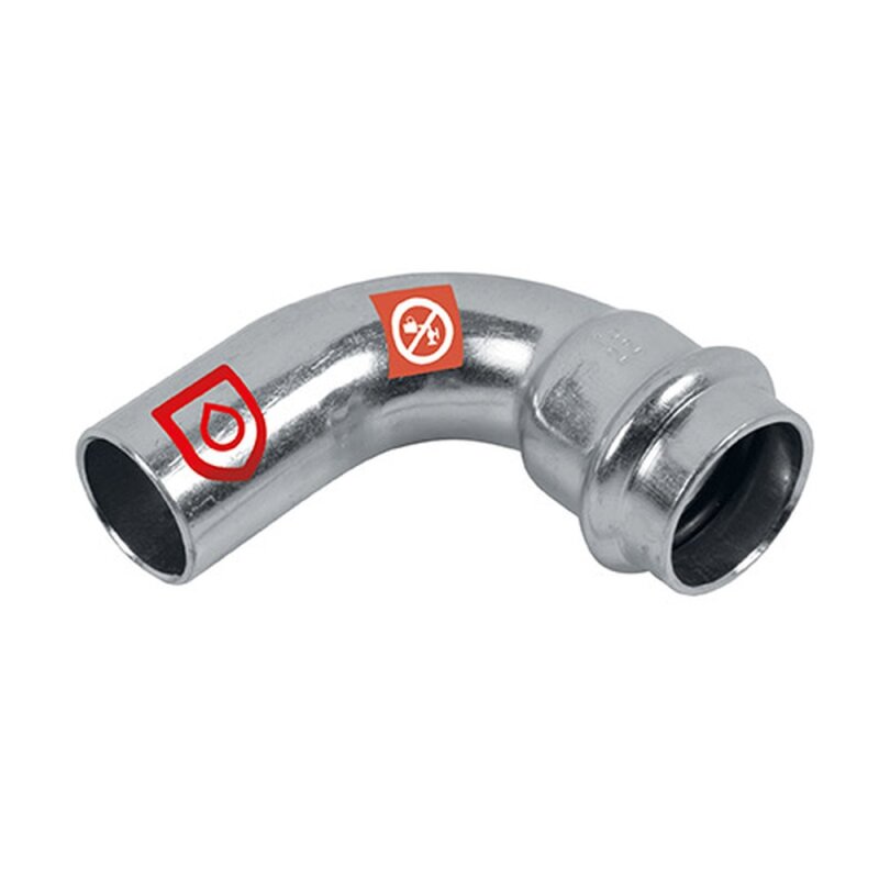 C-Stahl Pressfitting Bogen 90- 1 Muffe 42mm