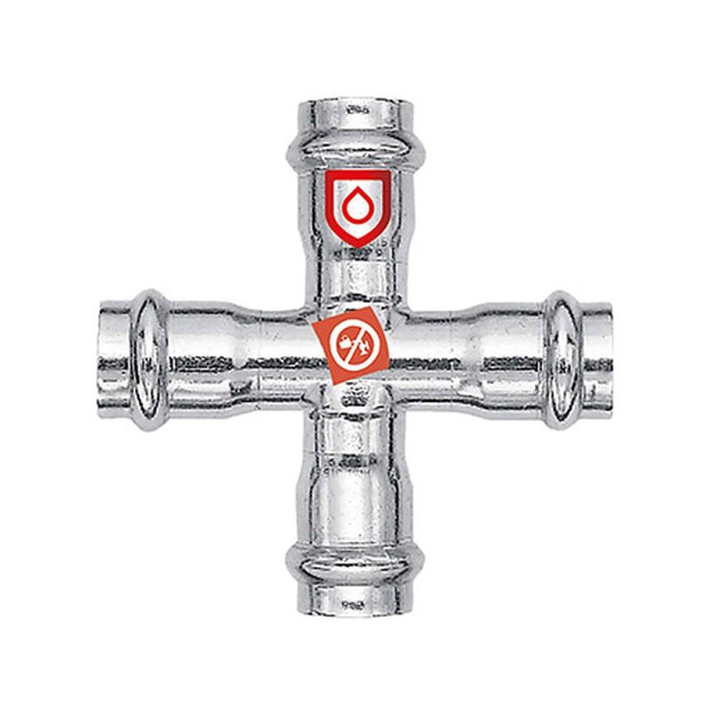 C-Stahl Pressfitting Kreuzstck 22mm x 15mm