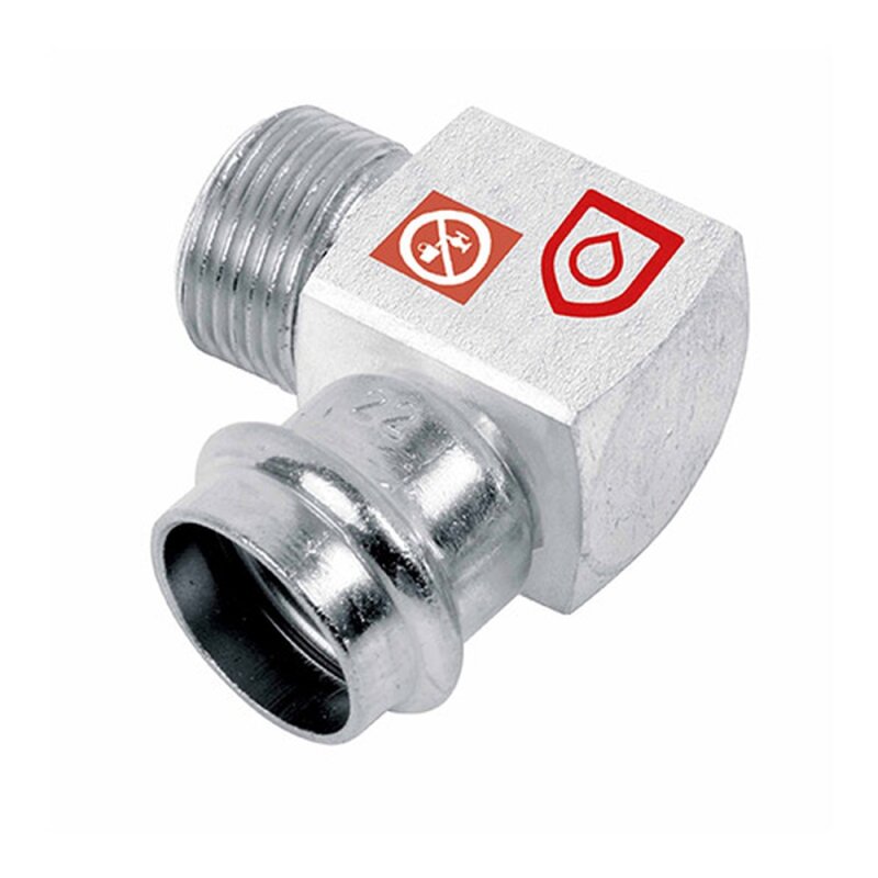 C-Stahl Winkel 90- mit Aussengewinde Kurzradius 15mm x 1-2