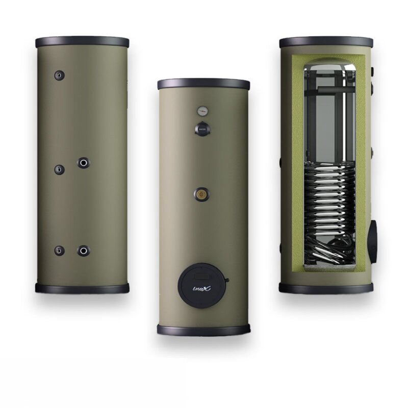 Edelstahl Warmwasserspeicher mit 1 Wrmetauscher 160