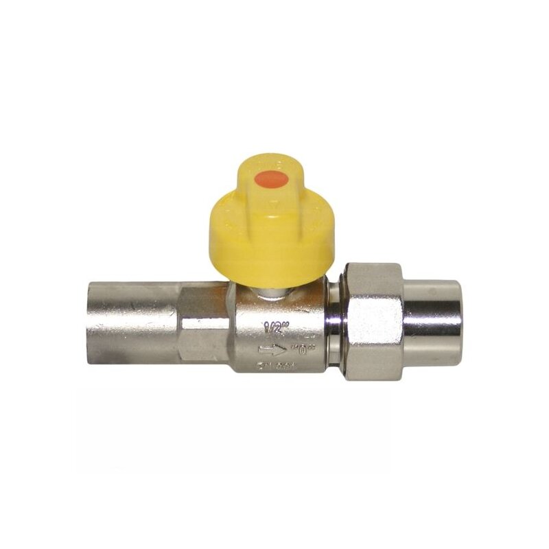 Gasgerte-Kugelhahn Durchgang verchromt DN15 (R 1-2)- mit TAE- HTB- MOP 5