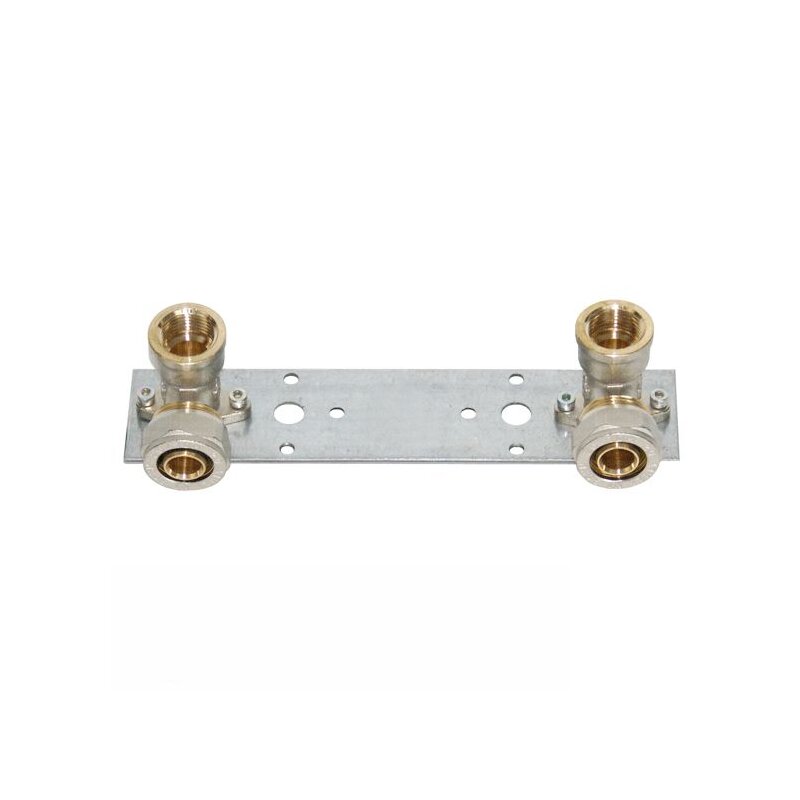 Klemmring Schraubfitting Montageplatte fr Verbundrohr 16mm x 1-2 Innengewinde- Abstand 150mm
